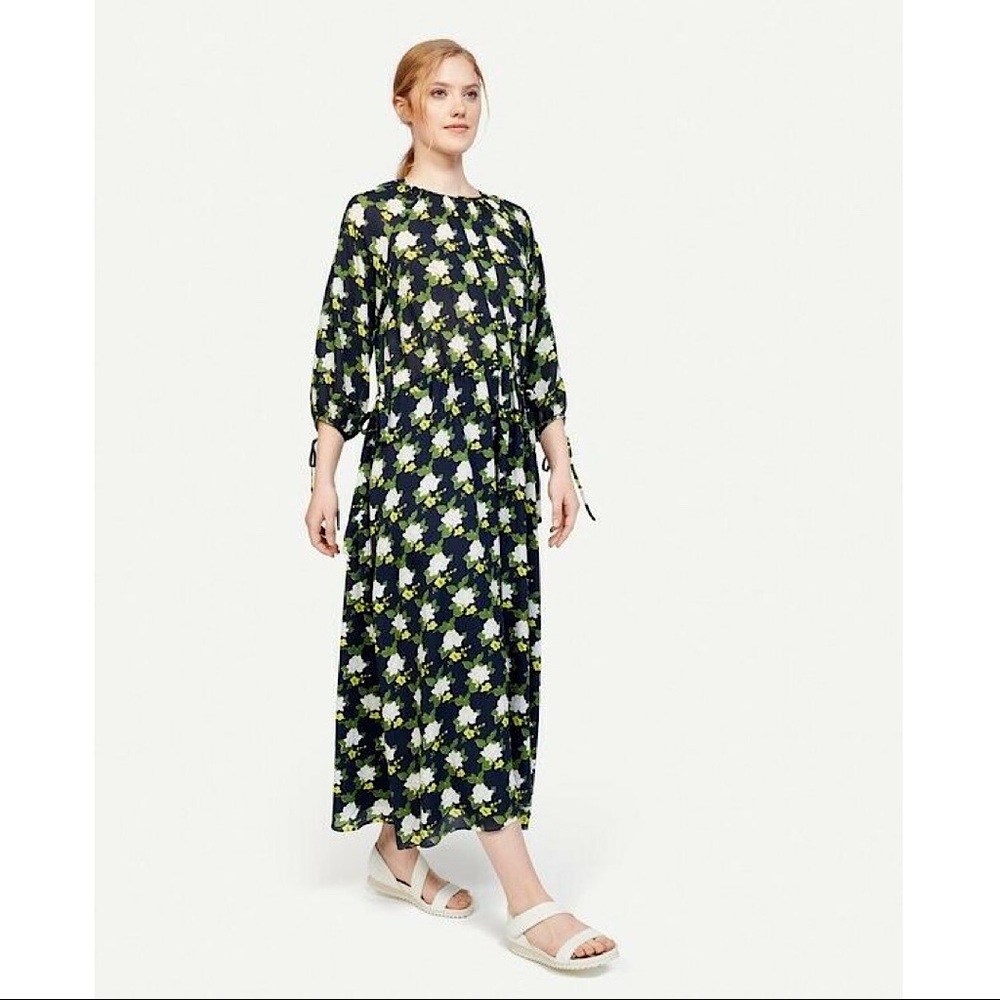 Anthropologie WHIT Sadie Maxi Silk Floral Dress XS